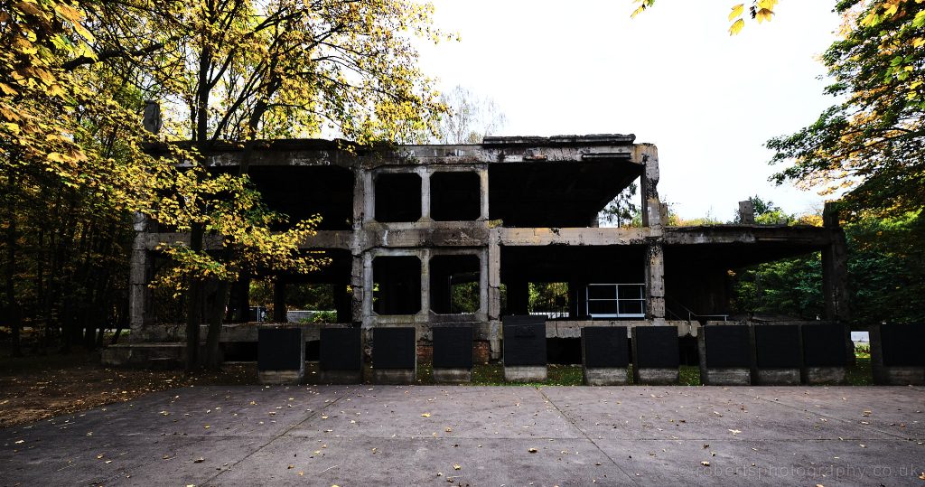 The skeletal remains of a bombed out building at Westerplatte.