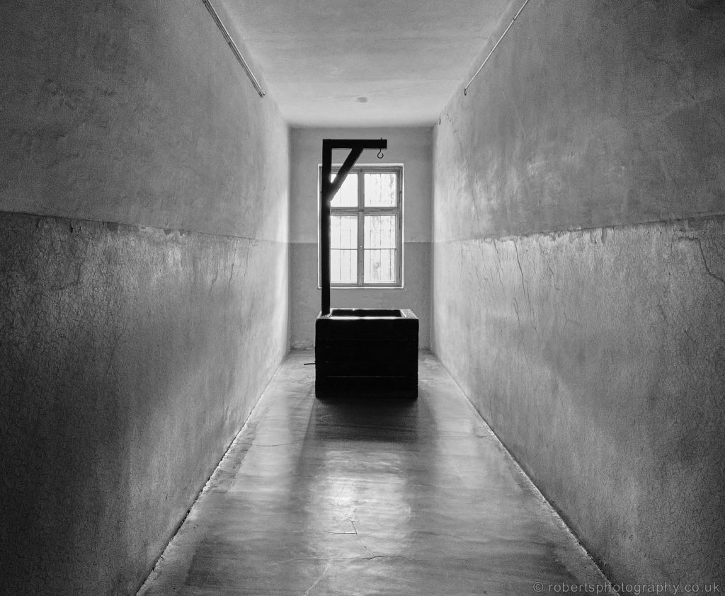 Portable Gallows in Auschwitz 1. A concentration camp in the town of Oświęcim, Poland.