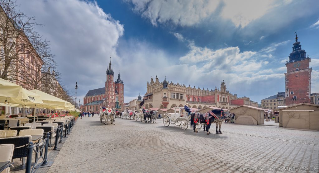 Old town Krakow, Market Square, during the Easter Market.