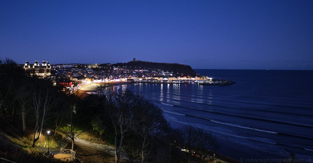 Night view of South Bay, Scarborough.
