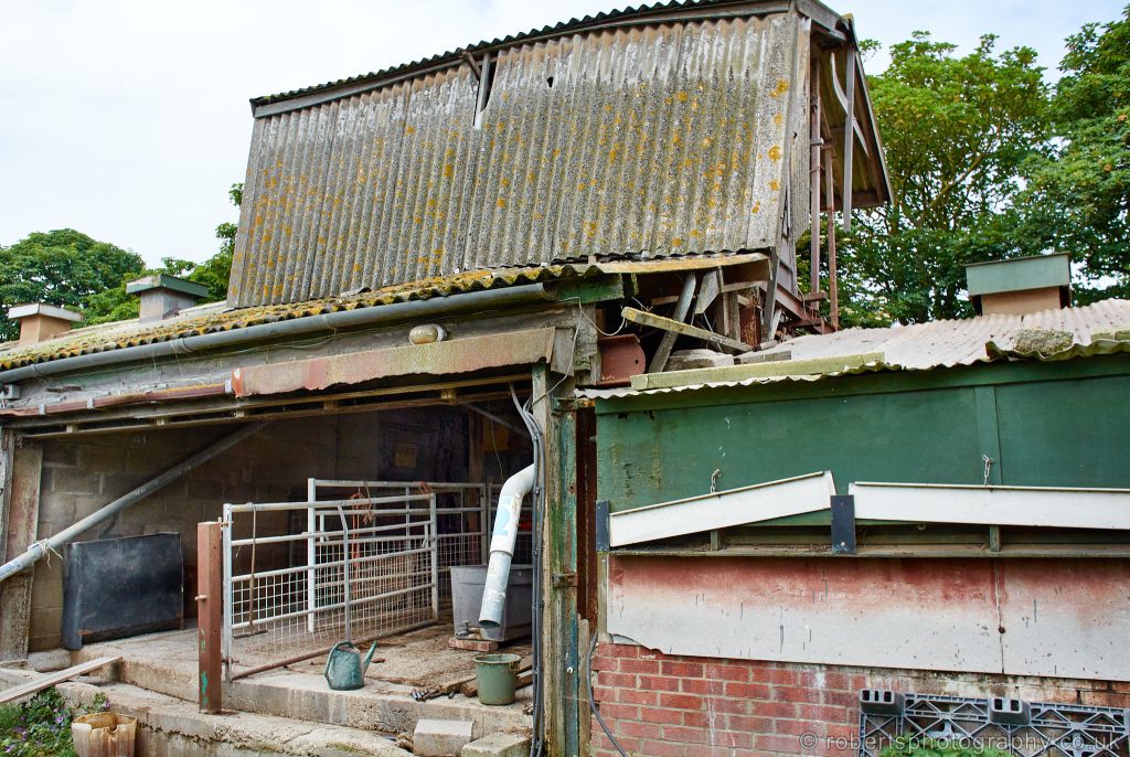 A farm building about to collapse
